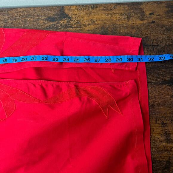 NWT Maeve Anthropologie Bow Midi Pencil Skirt Red Size 12 Side Slit Stretch - Picture 13 of 14